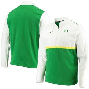 Men's Green and White Nike Quarter-Zip Pullover Oregon Ducks